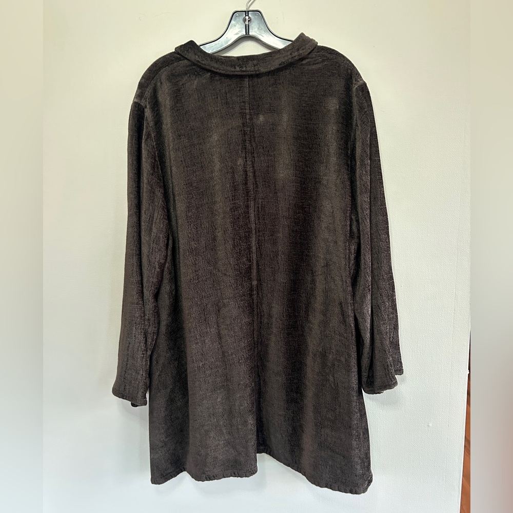 KLEEN Brown Slub Knit Button Up Tunic Shacket Lagenlook Earthy Goblin Boho Large - Picture 9 of 11